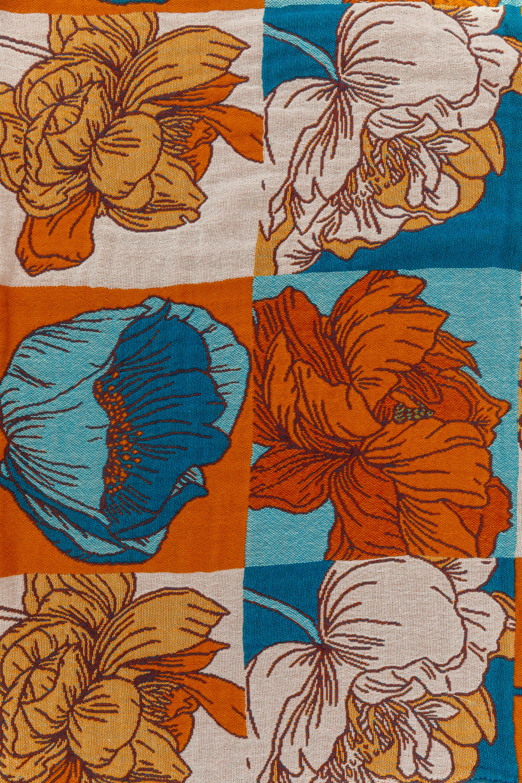 Luxury Beach Towel in Block Floral